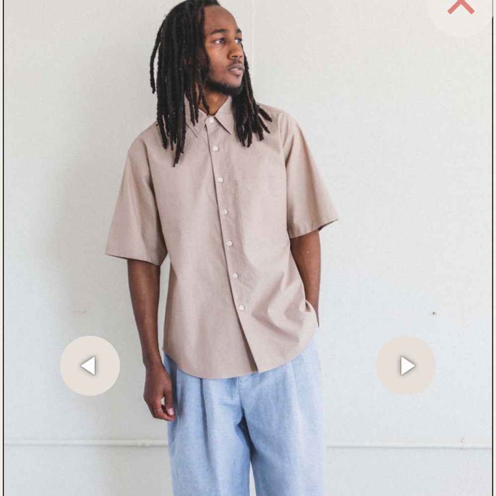 AURALEE - WASHED FINX TWILL BIG HALF SLEEVED SHIRTS